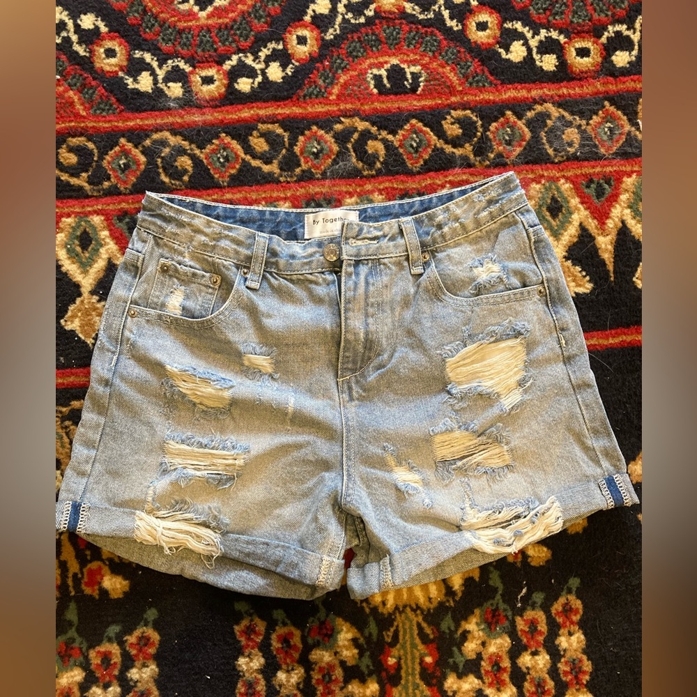 Distressed Denim Shorts- Worn Once